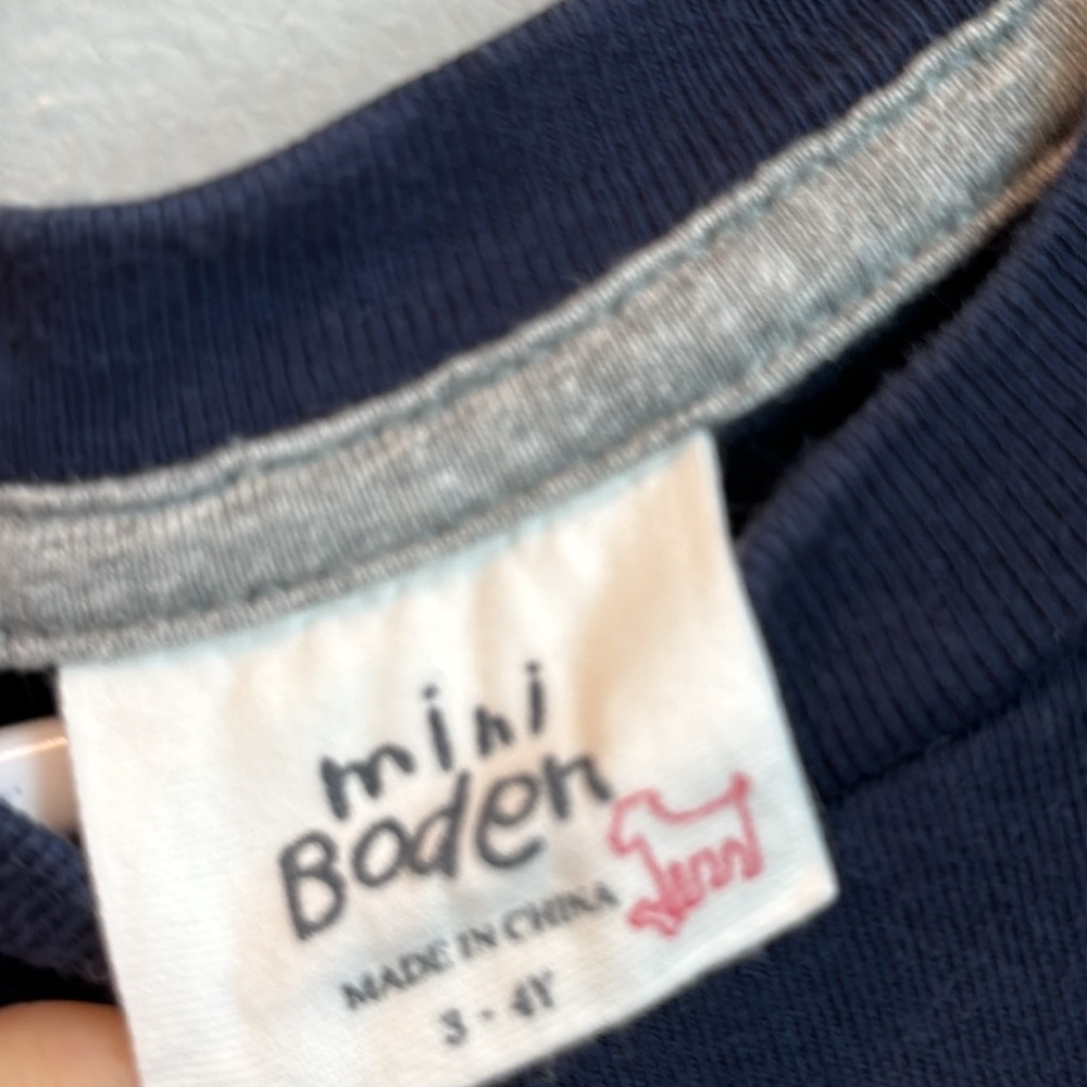 Mini Boden 3 - 4 Years Navy Blue Long Sleeve Pelican Shirt - Picture 3 of 5